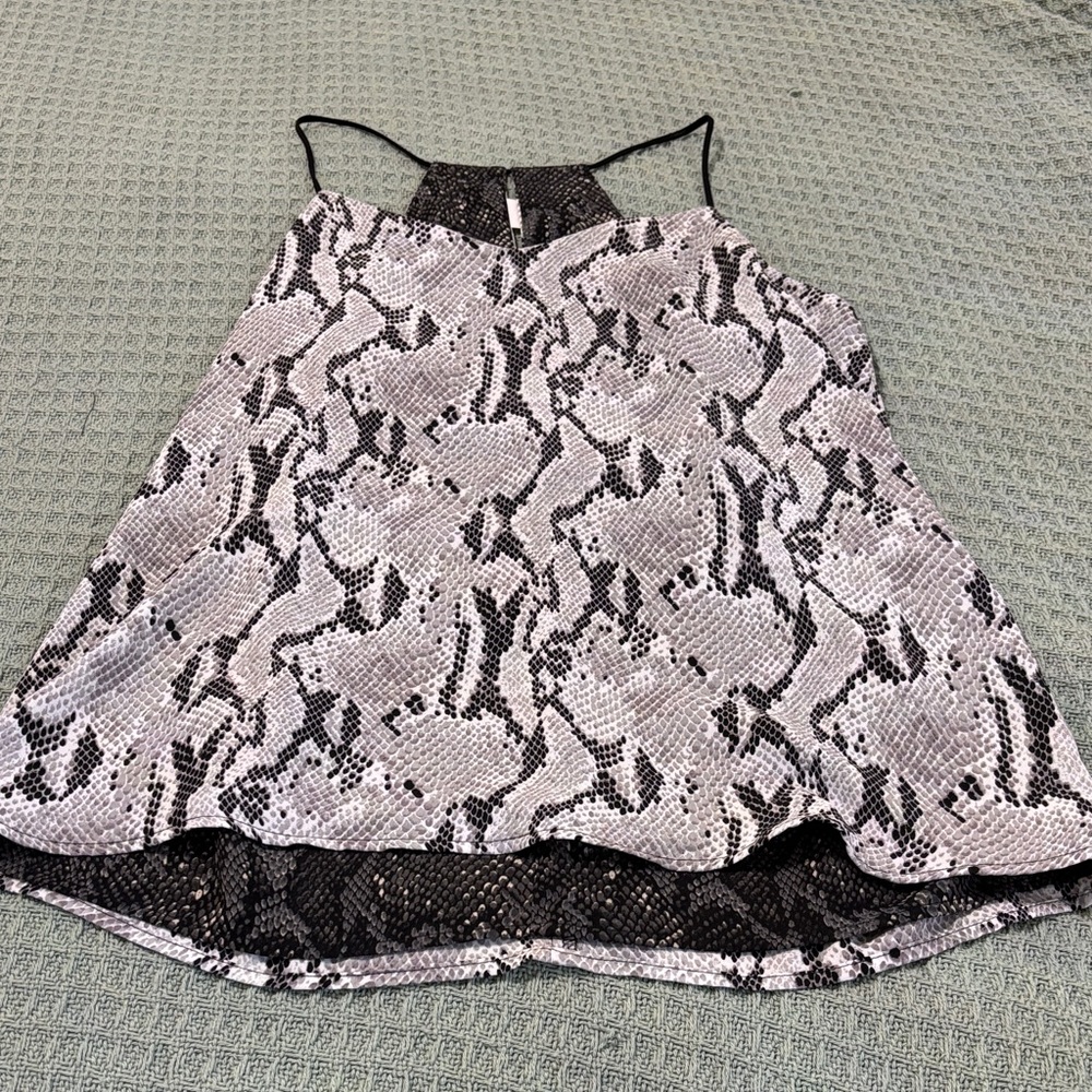 Express Black and White Snake Print Top